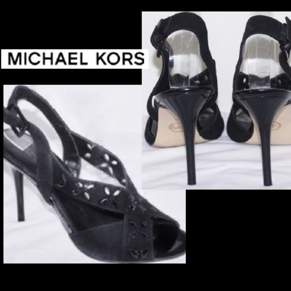 KORS Jeweled Stappy Stiletto Heel Sandal